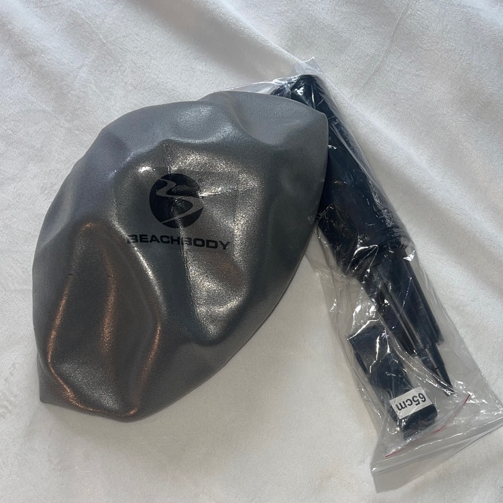 Beachbody Silver Fitness Ball with Pump and slides